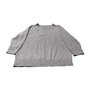 LOFT Outlet Women Medium Gray Black Dots Lightweight Dolman Sleeve Sweater Cute